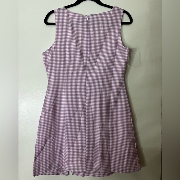 ASOS Glamorous Gingham Checkered Slit Mini Preppy Petite Shift Dress - Picture 5 of 7